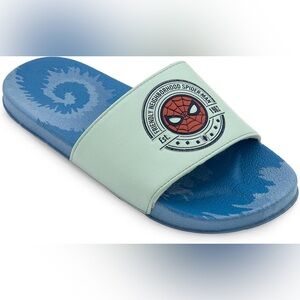 Disney Blue and Mint Spider-Man Kids Slide Sandals
